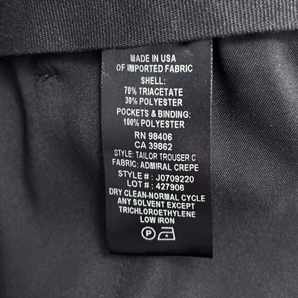 Theory Cropped Slim Pant Black Admiral Crepe Classic Dress Pants Women’s Size 2 - Picture 11 of 12